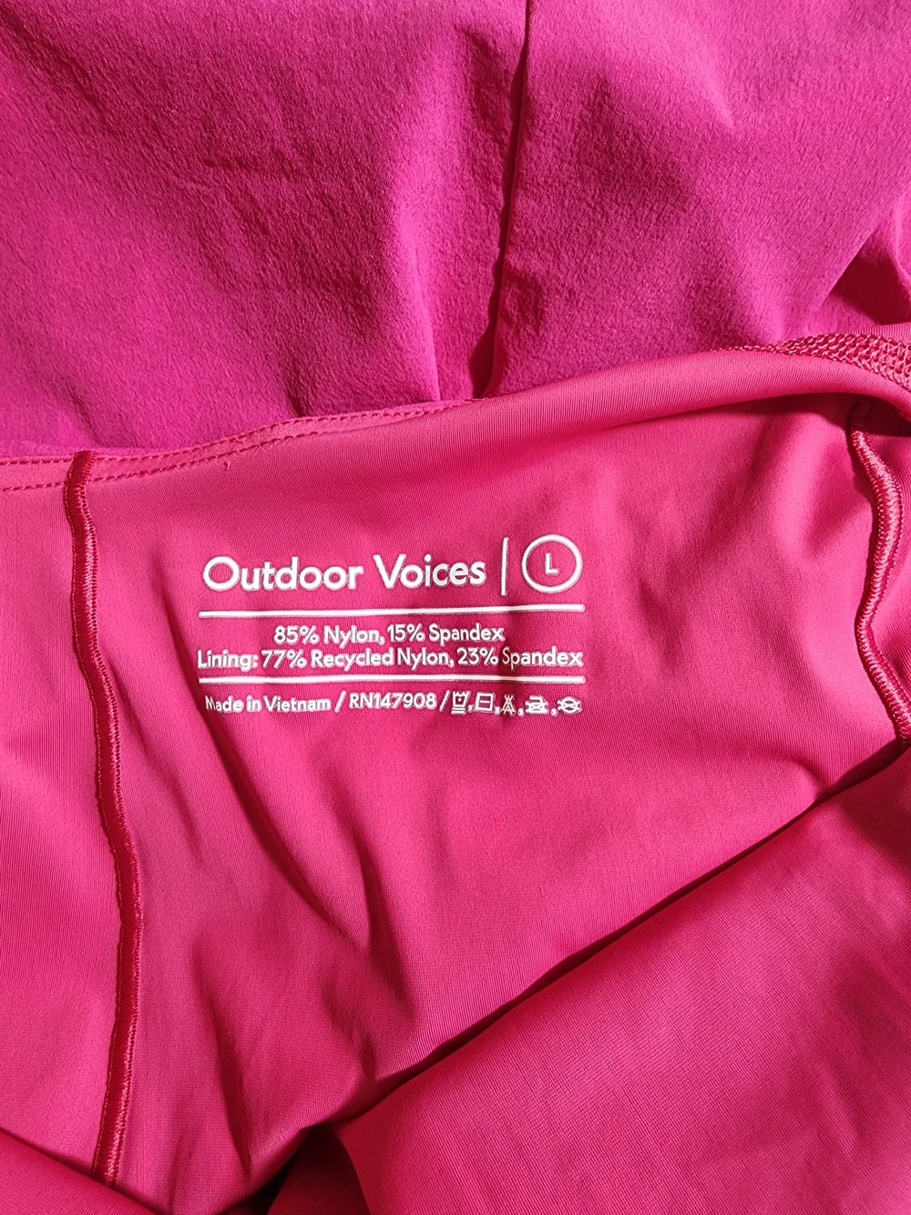 Outdoor Voices Exercise Dress Hot Pink Active Dress Skort Built-In Shorts Size L - Picture 10 of 12